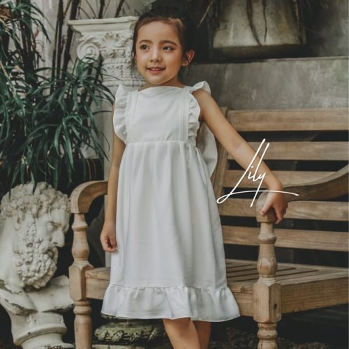 đầm công chúa màu trắng cho bé gái lily princess baby dress